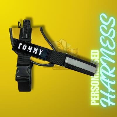 PERSONAISED DOG HARNESS-YELLOW