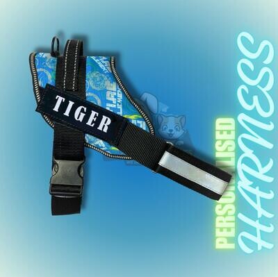 PERSONAISED DOG HARNESS-ICE