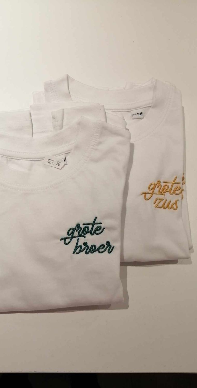 T-shirt &#39;grote broer&#39;/&#39;grote zus&#39;