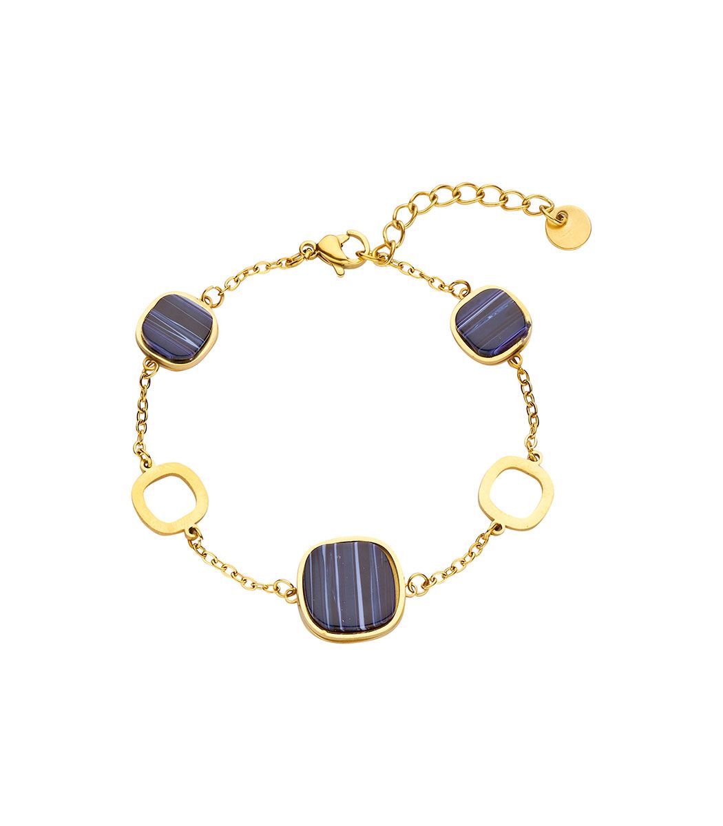 Eska armband Les Cordes blauw/groen/paars