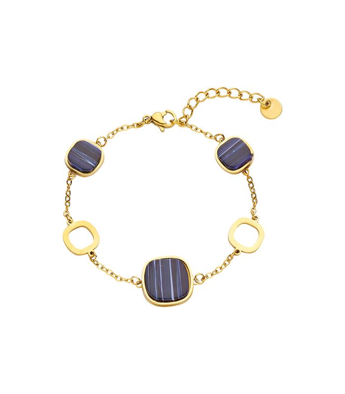 Eska armband Les Cordes blauw/groen/paars