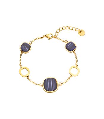 Eska armband Les Cordes blauw/groen/paars