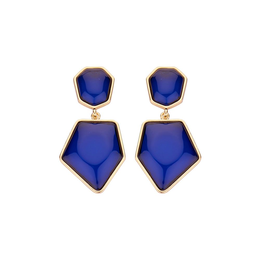 Kiana oorringen Les Cordes blauw/zwart