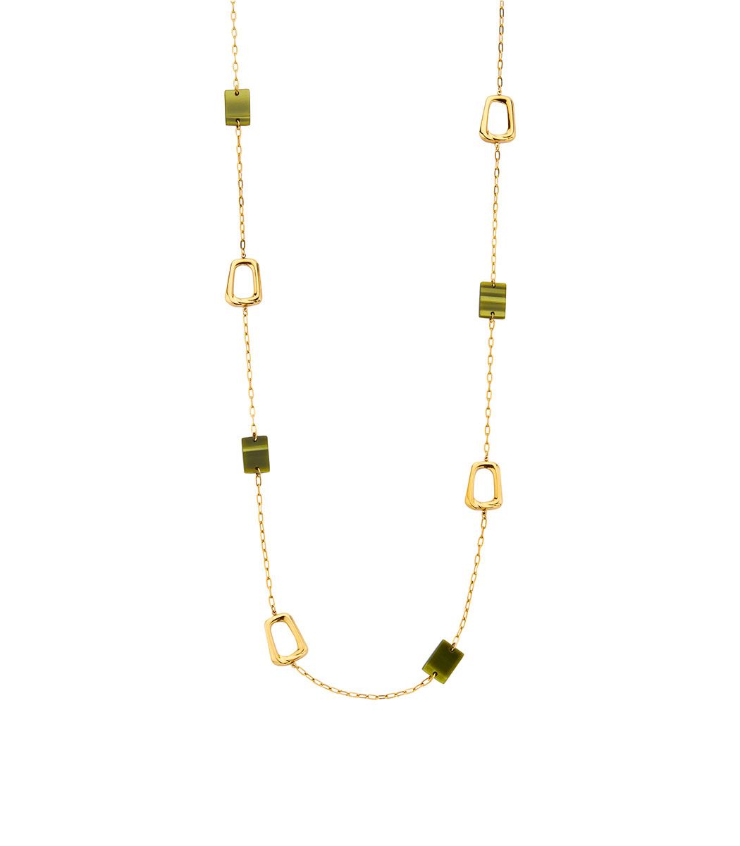 Eskalang ketting Les Cordes groen/paars/blauw