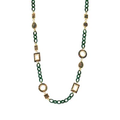 Pan 77 lang ketting Les Cordes groen