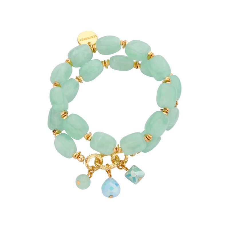 PAN83 armband Les Cordes watergroen/zwart
