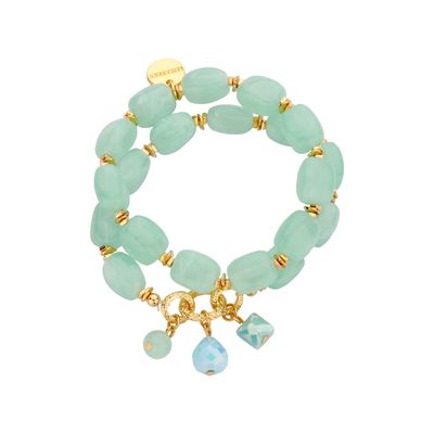 PAN83 armband Les Cordes watergroen/zwart
