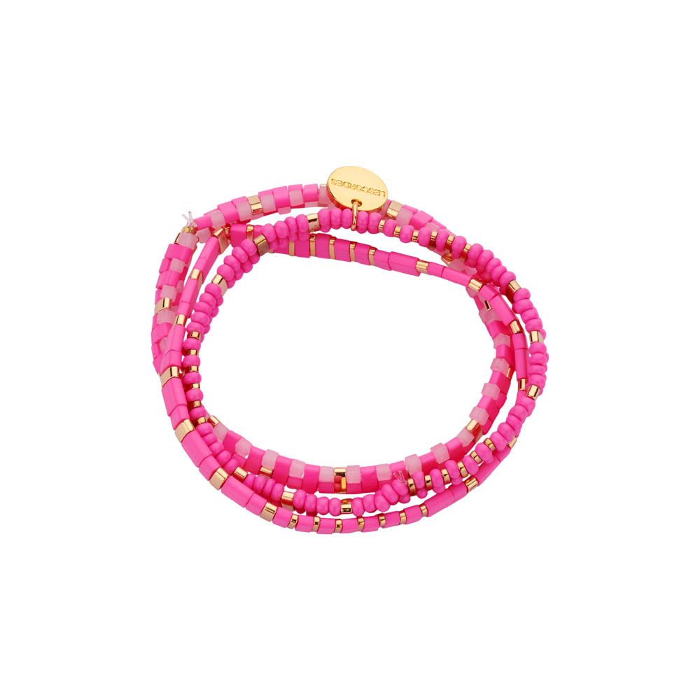 PAN81 armband Les Cordes fushia/groen/organje/wit