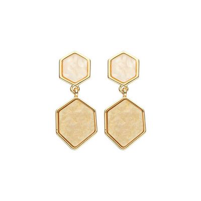 Komo oorringen Les Cordes multi beige