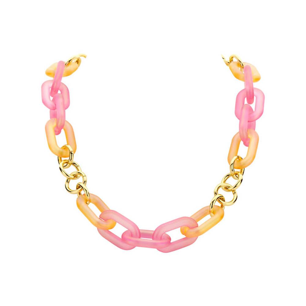 Dewiki ketting Les Cordes fushia-oranje