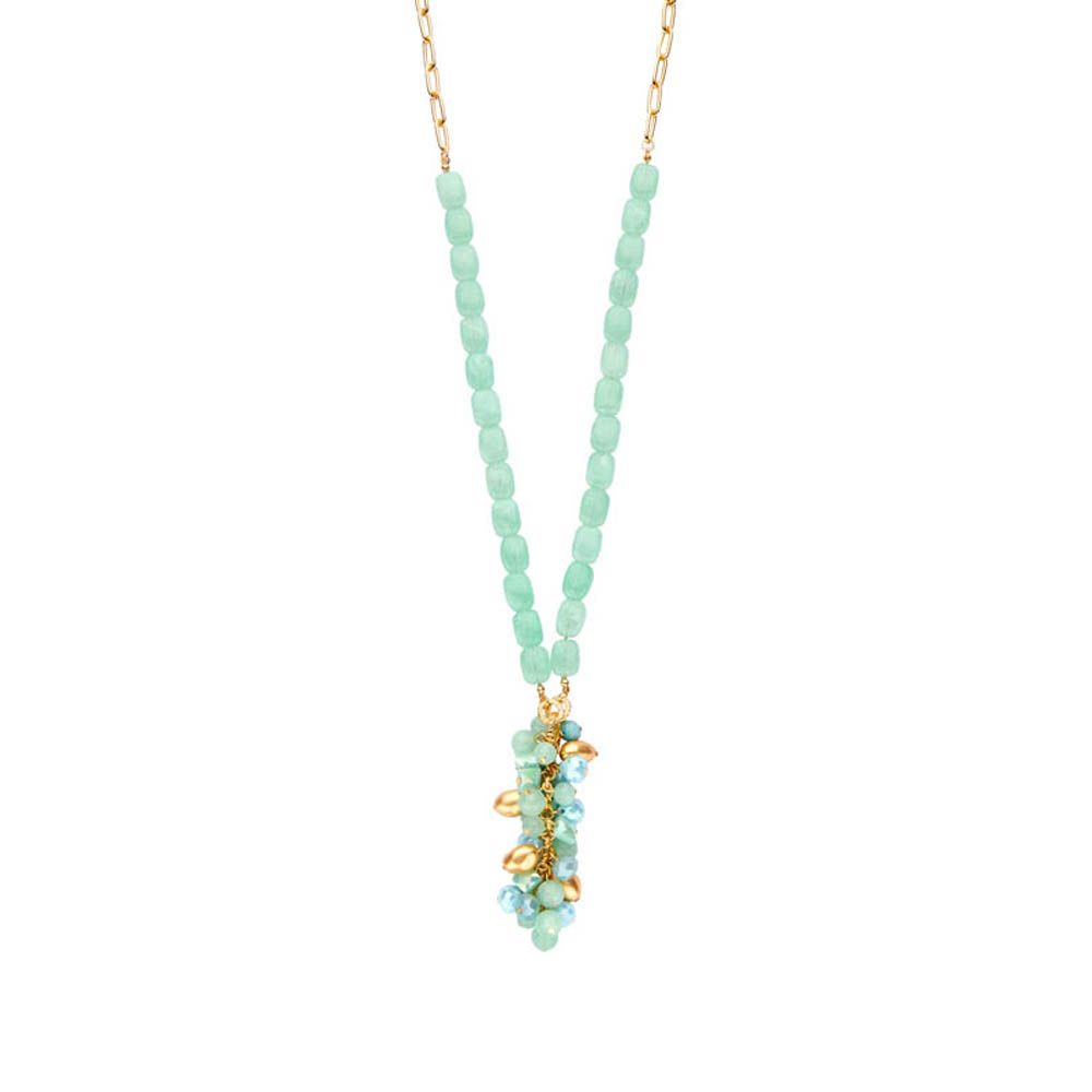 PAN83LANG ketting Les Cordes watergoen/zwart