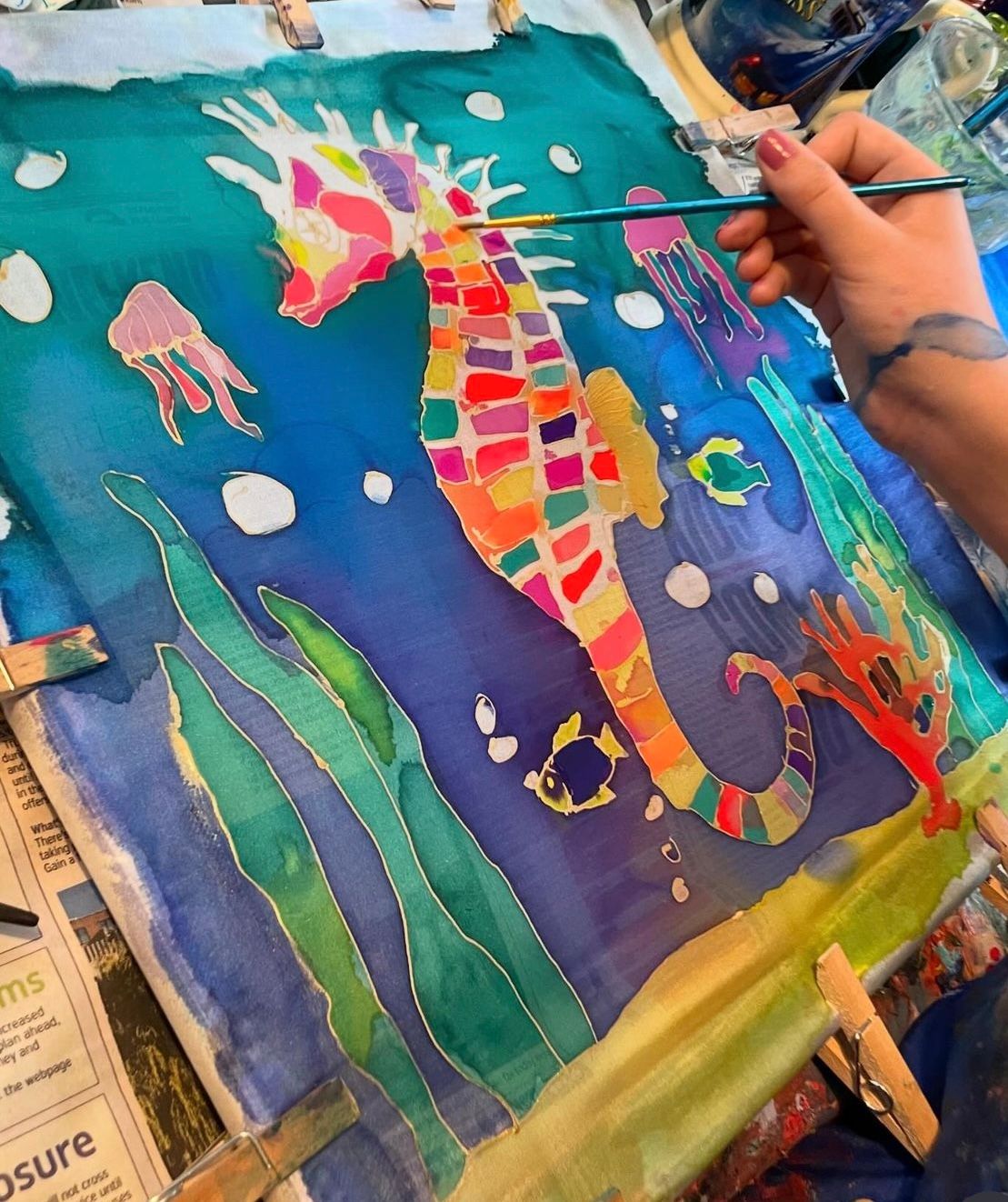 -  Silk painting Art Party - EXAMPLE OF PARTY PACKAGE