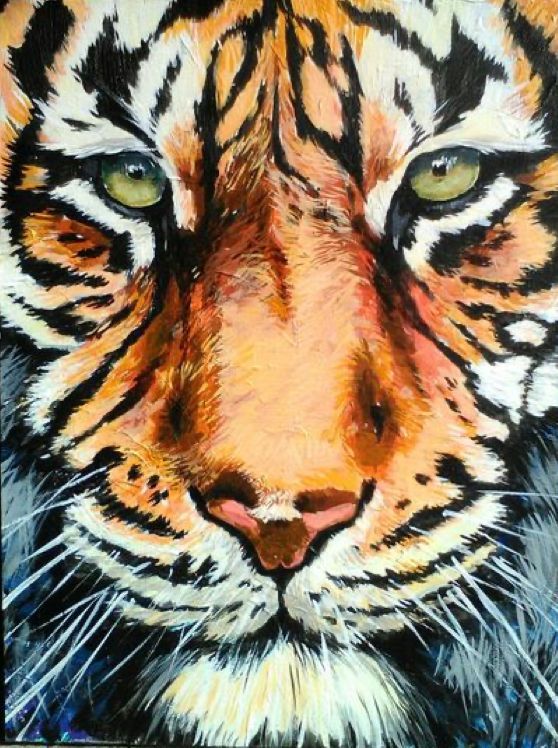 Easter break -  Thursday 9 April 2026 - 9:30-12:30- MORNING- Art Workshop - Tiger- acrylic on canvas