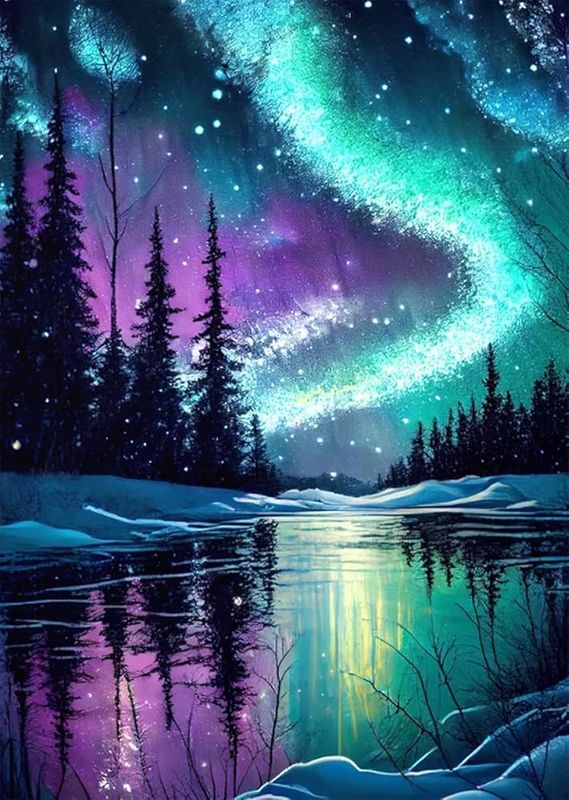 May half-term -  Wednesday 27 May 2026 - 2:00pm-5:00pm- AFTERNOON- Art Workshop - NORTHERN LIFGTS- acrylic on canvas