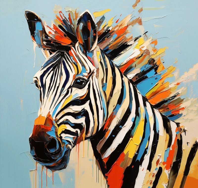Summer Holiday Art Workshops -  Monday 27 July 2026 - 9:00am-12:00- MORNING- Art Workshop - Zebra- acrylic on canvas