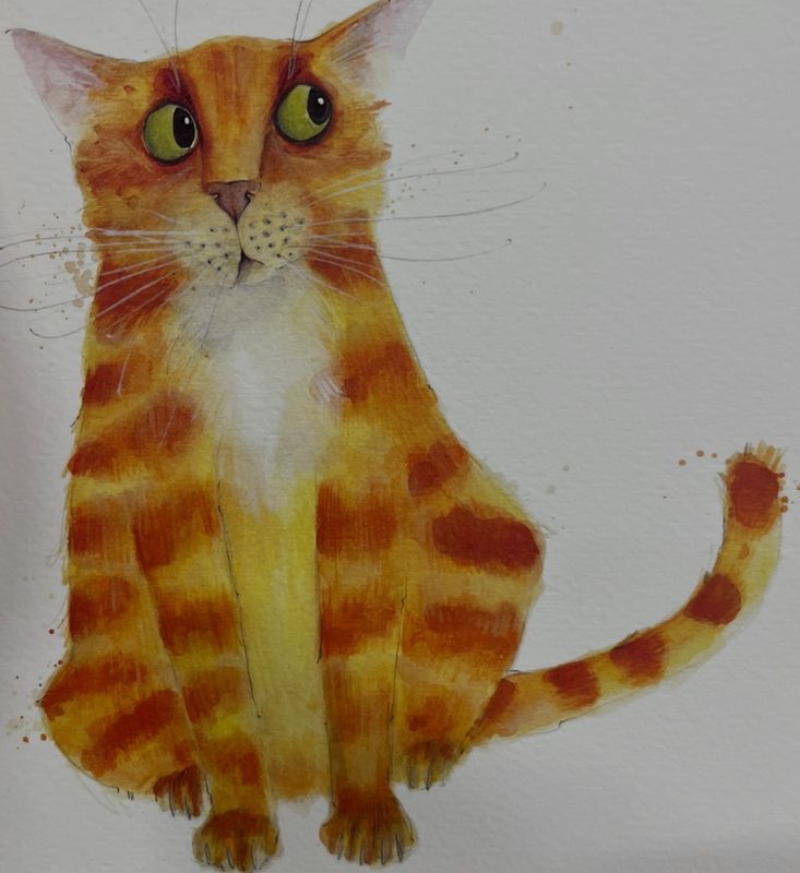 Summer Holiday Art Workshops -  Monday 3 Aug 2026 - 9:00am-12:00- MORNING- Art Workshop - Cautious cat- acrylic on canvas