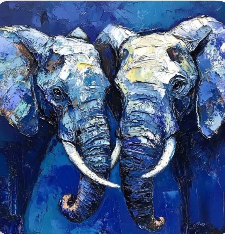 Summer Holiday Art Workshops -  Tuesday 4 Aug July 2026 - 14:00-17:00- AFTERNOON- Art Workshop - Two elephants- acryic on canvas
