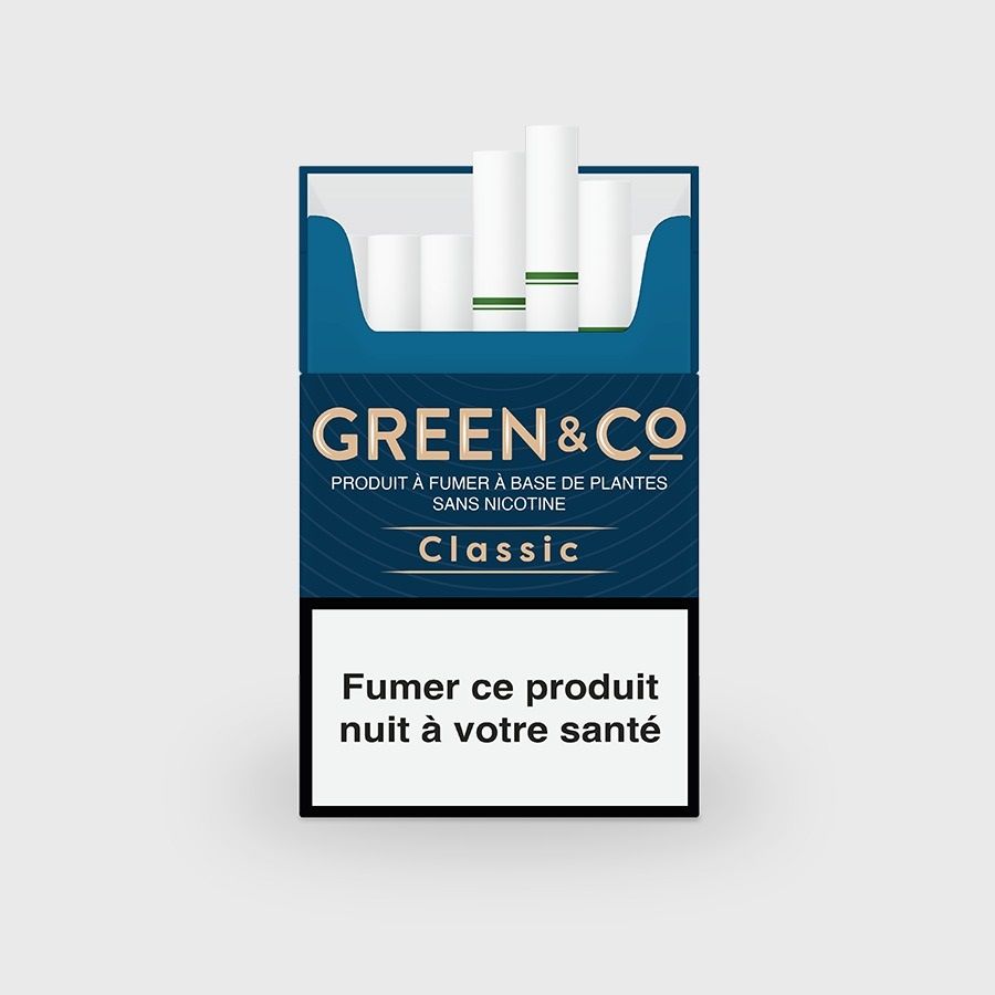 Paquet Cigarettes CBD Green&amp;Co Classic Sans Nicotine