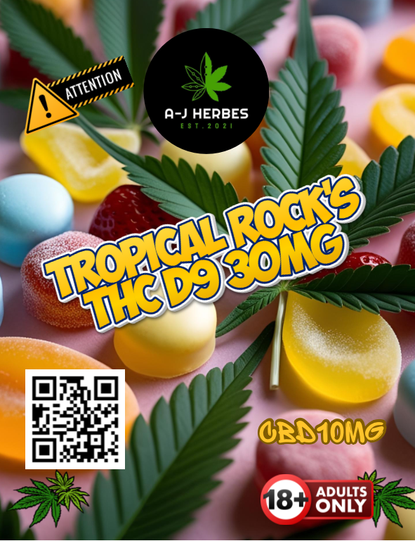 ⚠️ Bonbon tropical rock's CBD 10mg/THC∆9 30mg ⚠️