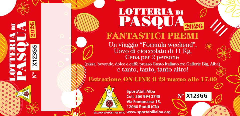 BIGLIETTO LOTTERIA DI PASQUA 2026