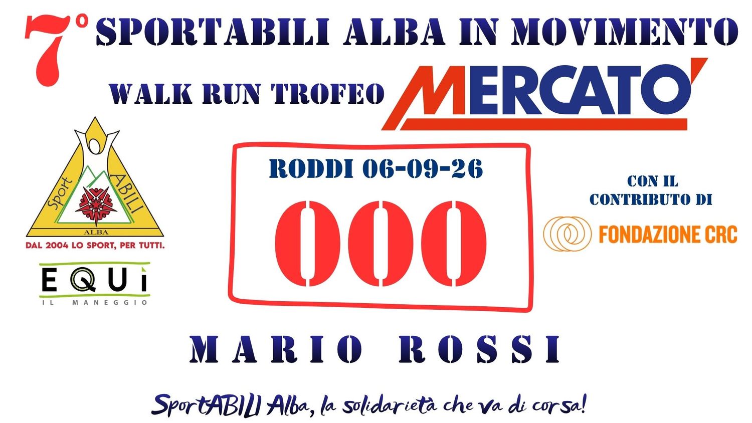 Pettorale di partecipazione a Pettorale di partecipazione a "SportABILI Alba in Movimento 2026"