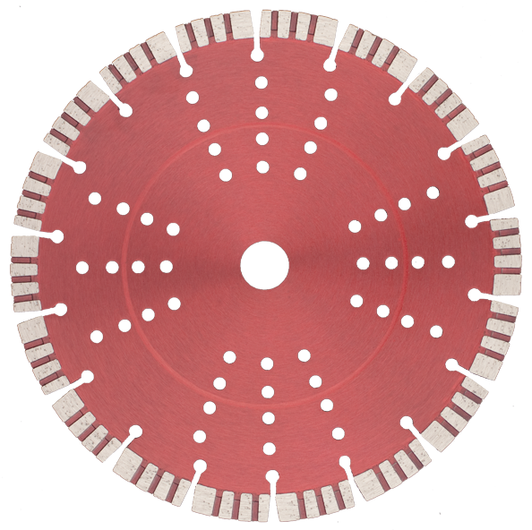 Diamanttrennscheibe, gesintert, segmentiert, mit Turbo-Segmenten Diamanttrennscheibe, gesintert, segmentiert, mit Turbo-Segmenten