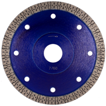 Diamanttrennscheibe, mit geschlossenem Rand, Turbo, Kühllöcher