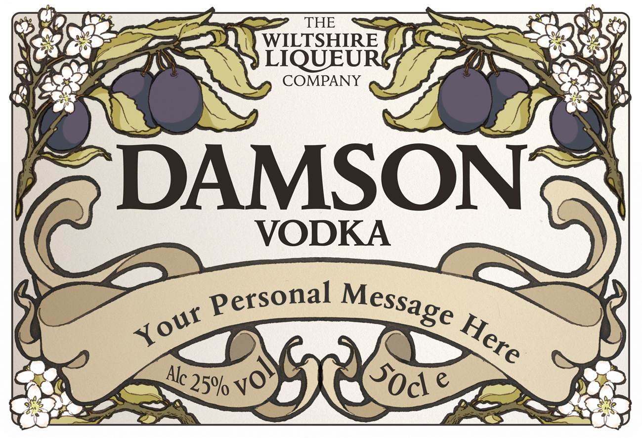 Damson Vodka Personalised Label