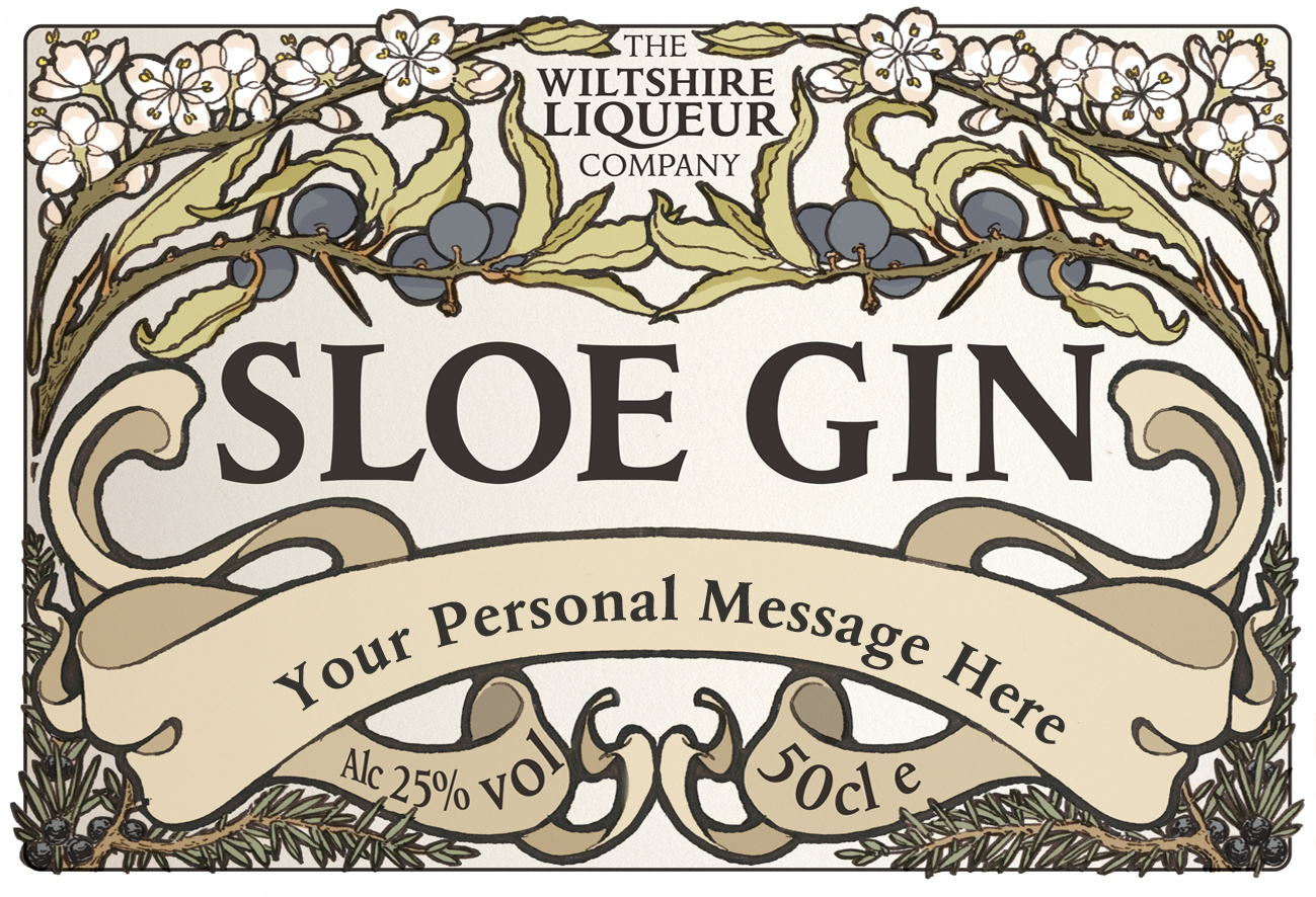 Sloe Gin personalised label