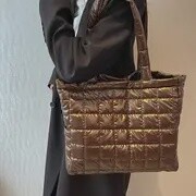Mettalic Quilted Tote