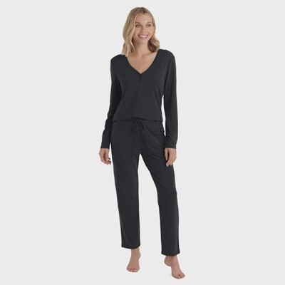 Quinn - Y-Neck Henley Pj Set with Jogger Pant