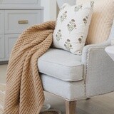 Waffle Knit Throw Blanket, Colour: Allspice