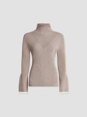 Ravena Rib Knit High Neck Top