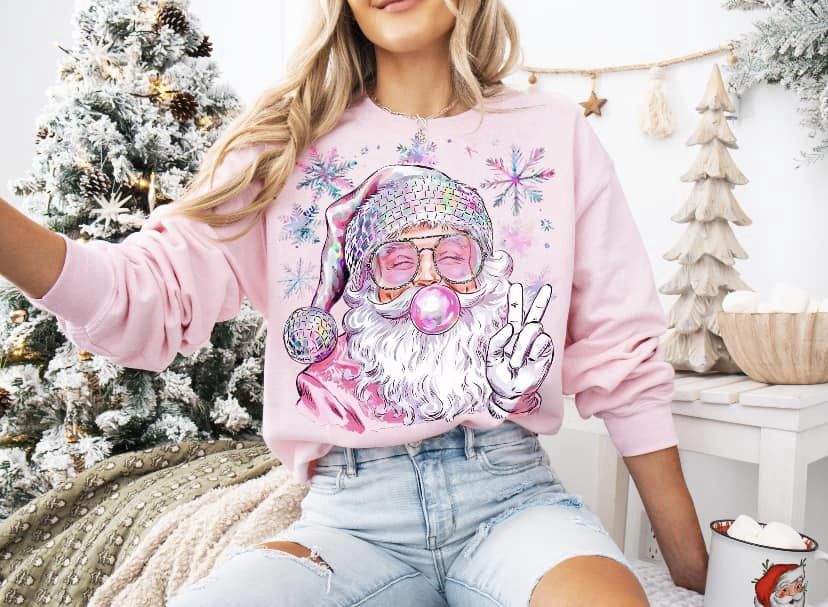 Bubblegum Santa Sweatshirt