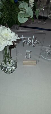 Numéro de table en plexiglas