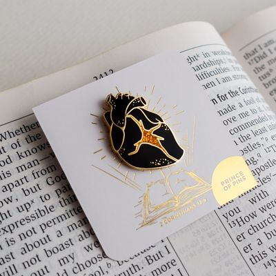 2 Corinthians 12:9 (Kintsugi Black) Enamel Pin