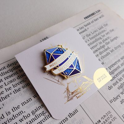 Proverbs 3:15 (Sapphire) Enamel Pin