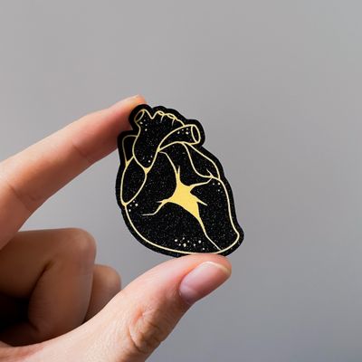 2 Corinthians 12:9 (Kintsugi Black) Glitter Sticker