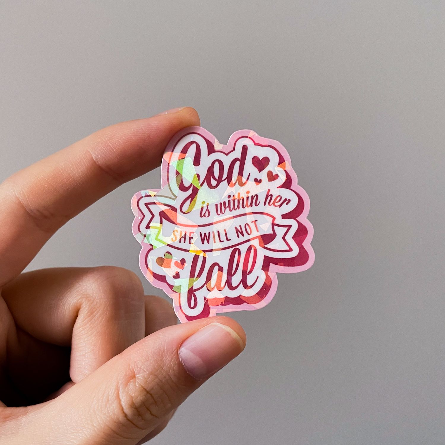 Psalm 46:5 (God is within her) Holographic Sticker