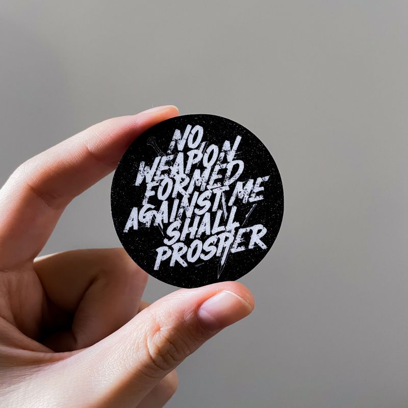 Isaiah 54:17 (No Weapon) Matte Glitter Sticker