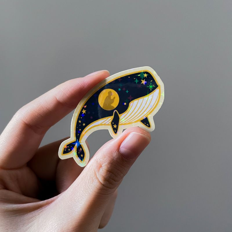 Jonah 2:2 (Whale) Holographic Sticker