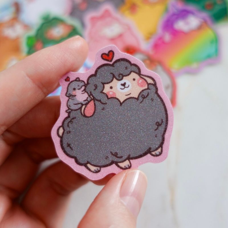 Moo Chonk Matte Glitter Sticker