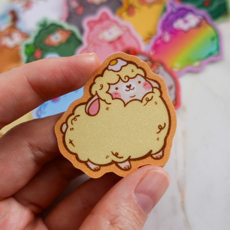 Egg Head Chonk Matte Glitter Sticker