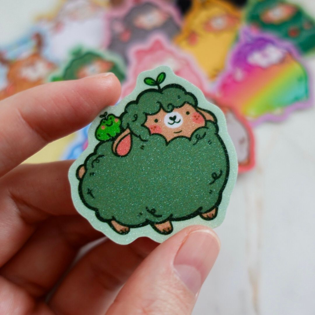 Froggy Chonk Matte Glitter Sticker