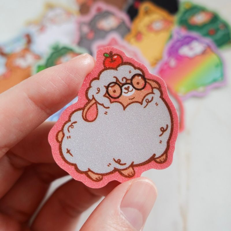 Nerdy Chonk Matte Glitter Sticker