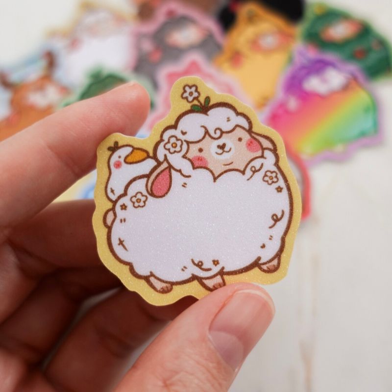 Daisy Duck Chonk Matte Glitter Sticker