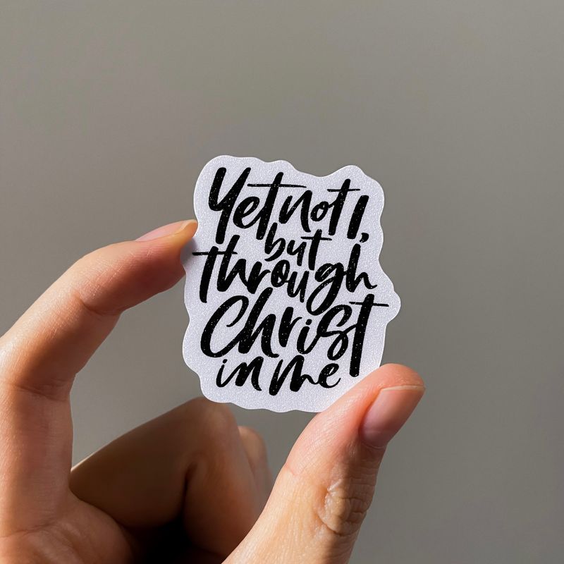 Yet Not I (White) Matte Glitter Sticker