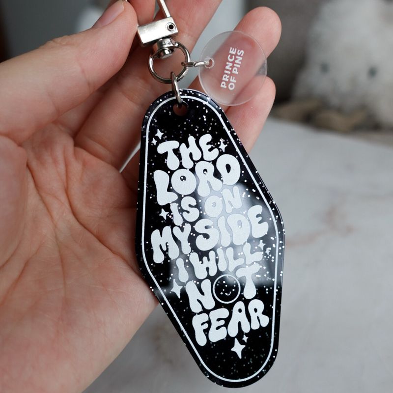 Psalm 118:6 (Black Glitter) Declaration Keychain
