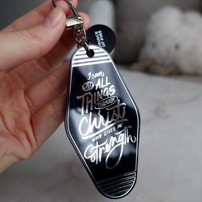 Philippians 4:13 (Silver) Declaration Keychain