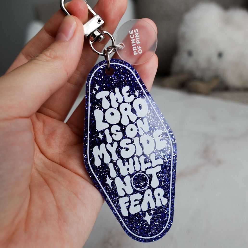 Psalm 118:6 (Blue Glitter) Declaration Keychain